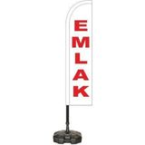 Reklamediyoruz Emlak Temalı Beyaz Renk Yelken Bayrak - Renkli