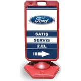 ReklamEdiyoruz Ford Reklam ve Yönlendirme Uyarı Dubasi A Tabela Kırmızı