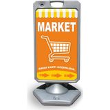 ReklamEdiyoruz Market Reklam ve Yönlendirme Uyarı Dubasi A Tabela Gri