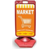 ReklamEdiyoruz Market Reklam ve Yönlendirme Uyarı Dubasi A Tabela Kırmızı