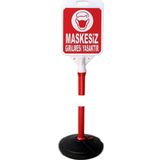 ReklamEdiyoruz Maskesiz Girilmesi Yasaktır Uyarı Bariyer Dubası