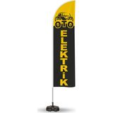ReklamEdiyoruz Oto Elektirk Yönlendirme Tanıtım ve Reklam Yelken Bayragı Siyah