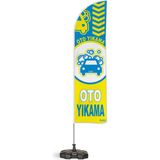 ReklamEdiyoruz Oto Yıkama V1TEMALI Yelken Bayrak Takımı Sarı 1 Adet