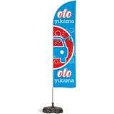 ReklamEdiyoruz Oto Yıkama V2 Temalı Yelken Bayrak Takımı Mavi 1 Adet