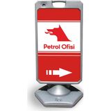 ReklamEdiyoruz Petrol Ofisi Reklam ve Yönlendirme Uyarı Dubasi A Tabela Gri