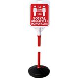 ReklamEdiyoruz Sosyal Mesafe 1.5 Metre Uyarı Bariyer Dubası