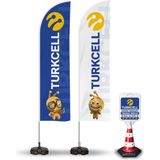 ReklamEdiyoruz Turkcell Reklam Yönlendirme Tanıtım Yelken Bayragı ve Kücük Duba - Renkli