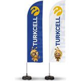 ReklamEdiyoruz Turkcell Reklam Yönlendirme ve Tanıtım Yelken Bayragı 2li - Renkli