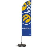 ReklamEdiyoruz Turkcell Temalı Yelken Bayrak Takımı Mavi 1 Adet