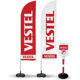ReklamEdiyoruz Vestel Reklam Yönlendirme Tanıtım Yelken Bayragı ve Bariyer Duba - Renkli