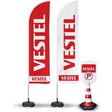 ReklamEdiyoruz Vestel Reklam Yönlendirme Tanıtım Yelken Bayragı ve Kücük Duba - Renkli