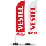 ReklamEdiyoruz Vestel Reklam Yönlendirme ve Tanıtım Yelken Bayragı 2li - Renkli