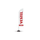 ReklamEdiyoruz Vestel Reklam Yönlendirme ve Tanıtım Yelken Bayragı Beyaz