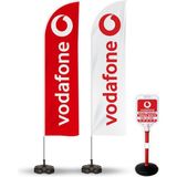 ReklamEdiyoruz Vodafone Reklam Yönlendirme Tanıtım Yelken Bayragı ve Bariyer Duba - Renkli