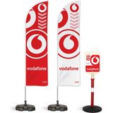ReklamEdiyoruz Vodafone Temalı 2 Adet Yelken Bayrak Ve 1 Bariyer Duba Takımı