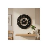 ReklamX Modern Roma Ve Latin Rakamlı Ahşap Duvar Saati 30x30 cm Dekoratif Saat