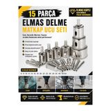 REKOTOOLS -Elmas Kaplı Cam Fayans Delme Matkap Ucu Seti – 15 Parça Boru Tipi Panç Seti Sulu Delim