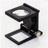 Rekotools REKOTOOLS-10X Katlanır Sayaçlı Metal Lüp 28MM 2 LED Işıklı Büyüteç Tekstil