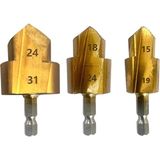 Rekotools Rekotools-3 Kademeli Matkap Ucu 20/25/32 mm Altıgen Saplı Metal 3 Adet Set
