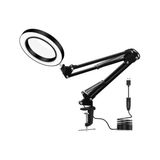 Rekotools Rekotools-Esnek Masa Büyüteç 5x USB LED Büyüteç 3 Renk Işıklı Büyüteç Lamba Büyüteç Tamir Lehimleme Büyüte.