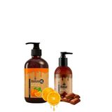 Rekze Lüks Çikolata (120ml) + Enerji Portakal (250ml) Masaj Yağı Seti | Romantik, Cilt Dostu, Yenebilir.