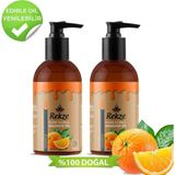 Rekze Yenilebilir Portakal ve Natural Aromalı Vücut Masaj Yağı Seti 2 x 120 ml