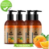 Rekze Yenilir Doğal Portakal Aromalı Masaj Yağı - 4'lü Keyif Paketi (4X120 Ml)