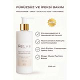 ReLAB Care Serum etkili Pürüzsüzleştirici, Aydınlatıcı, Nemlendirici Body Milk - Niacinamide, Salisilik Asit, Urea & Panthenol İçeren Vücut Losyonu – Vanilya, Pudra & Misk Parfüm Kokulu