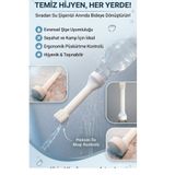 RELATOS BEYAZ RENK Taşınabilir Tuvalet Duşu Taharet Musluğu Portatif Bidet 1 Litre Ve Üzeri Pet Şişeler Için (Beyaz)