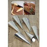 RELATOS Metal 6'lı Kornet Hamur Kalıbı Inox Set Huni Şeklinde Tatlı Kalıbı Dondurma Külahı Yapma 11cm