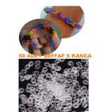 RELATOS ŞEFFAF 50 Adet Saydam S Kanca -renkli Lastik Bileklik -toka Dıy Takı Yapımı Için Birleştirici Kanca
