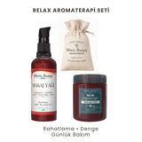 Relax Aromaterapi Seti - Masaj Yağı + Soya Mum + Lavanta Kesesi