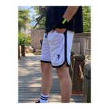 Relax family xf Erkek Beyaz Basketbol Futbol Çizgili Şort Fitness Spor Egzersizi Koşu