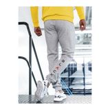 Relax family xf Erkek Gri Eşofman Altı Blac Baskılı Pamuklu Dar Paça Jogger