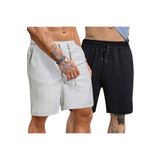 Relax family xf Erkek Siyah Gri İkili Set Penye Şort & Bermuda Klasik Yazlık Pamuklu Slim Fit Şık Kombin