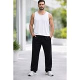 Relax family xf Erkek Siyah Oversize Baggy Eşofman Altı Düz Paça Rahat Kalıp 20/150 Kumaş