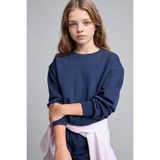 Relax Fıt Bisiklet Yaka Ecru Sweatshirt Kız Çocuk