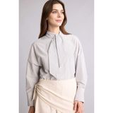 Relax Fıt Çizgili Poplin Uzun Kollu Tunik