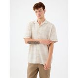Relax Fit Erkek Gömlek K.kol - 2XL - Bej