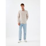 Relax Fit Erkek Gömlek U.kol - 2XL - Bej