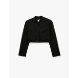 Relax Fit Uzun Kollu Hakim Yaka Crop Blazer Ceket