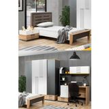 Relax Genç Odası - 4 Kapılı Dolap, Karyola, Komodin, Masa