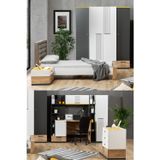 Relax Genç Odası - 4 Kapılı Dolap, Karyola, Komodin, Şifonyer, Çalışma Masası, Kitaplık