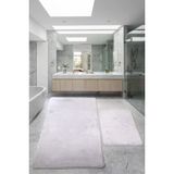 Relax Gri 80X150 + 50X80 Cm Buyuk Ebat 2Li Banyo Halisi Paspasi Seti Kaymaz Klozet Takimi
