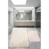 Relax Krem 80X150 + 50X80 Cm Buyuk Ebat 2Li Banyo Halisi Paspasi Seti Kaymaz Klozet Takimi