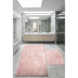 Relax Pudra 80X150 + 50X80 Cm Buyuk Ebat 2Li Banyo Halisi Paspasi Seti Kaymaz Klozet Takimi