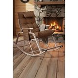 Relax Sallanır Sandalye LUMİS GARDEN Sallanan Sandalye, Minderli Baba Koltuğu, Metal Tv Koltuğu, Dinlenme Koltuğu, Emzirme Koltuğu Kahverengi