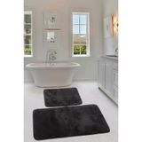 Relax Siyah Koseli 60X100 + 50X60 Cm 2Li Pufidik Banyo Paspasi Seti Kaymaz Klozet Takimi