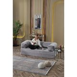 Relax Sofa Kanepe, Fitilli Kadife, Yıkanabilir, Pratik Yer Yatağı, Uzanma Koltuğu 50 Dns - Gümüş