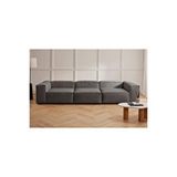 Relax Soft 3 Modül Koltuk (antrisit-kahve) Keten 650 Siyah